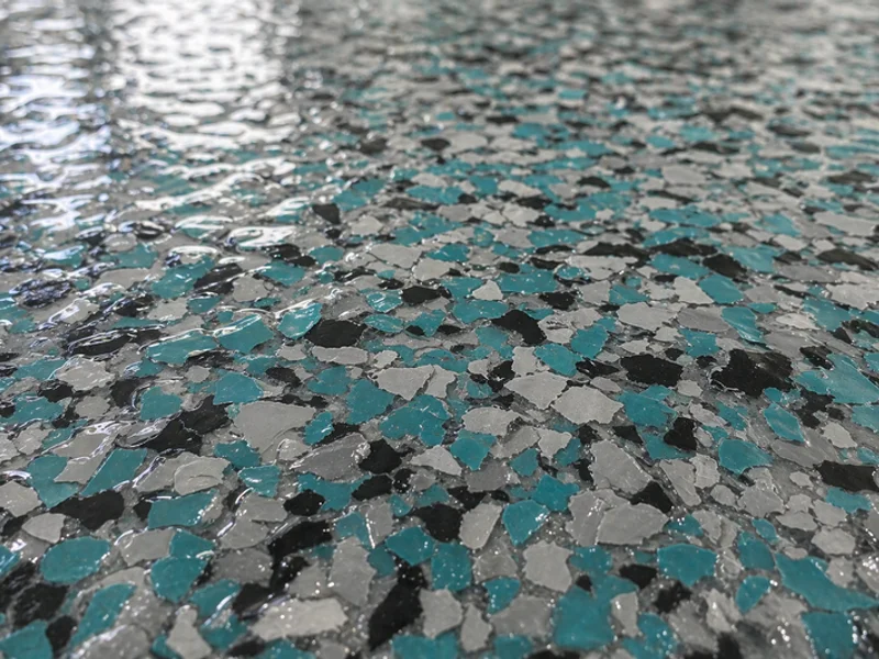 Colorflake chip broadcast pattern close-up