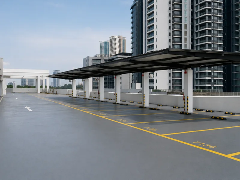 Top deck UV-stable waterproofing carpark coating