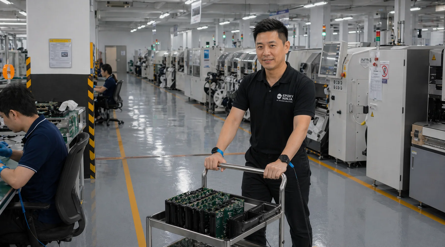 ESD anti-static epoxy flooring in semiconductor facility