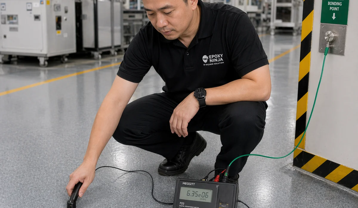 Point-to-ground ESD verification test with handheld meter