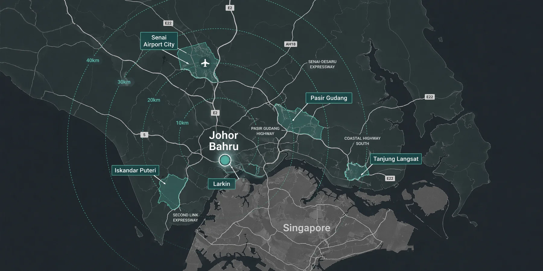 Southern Malaysia industrial coverage map