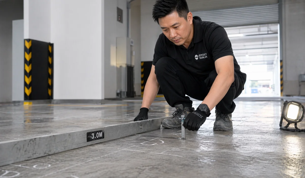 Substrate flatness check with straight edge before installation